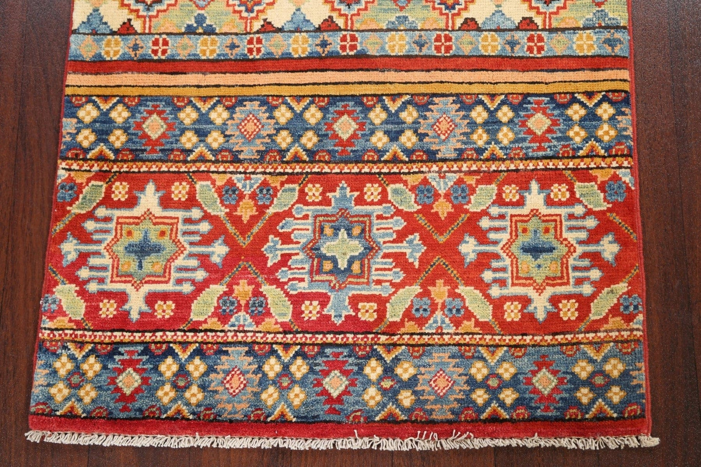 Geometric Kazak Oriental Area Rug 3x4