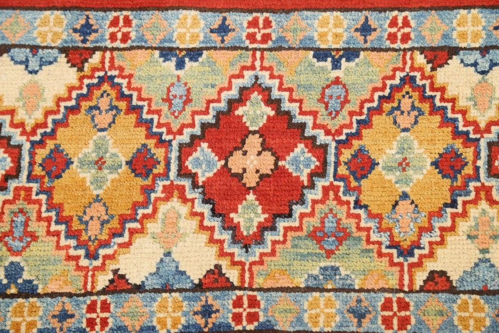 Geometric Kazak Oriental Area Rug 3x4