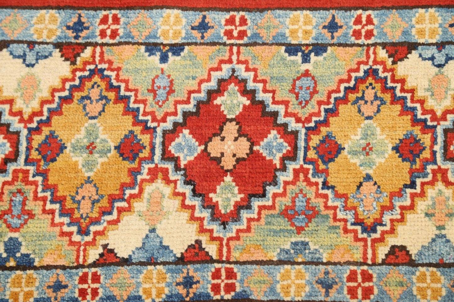 Geometric Kazak Oriental Area Rug 3x4