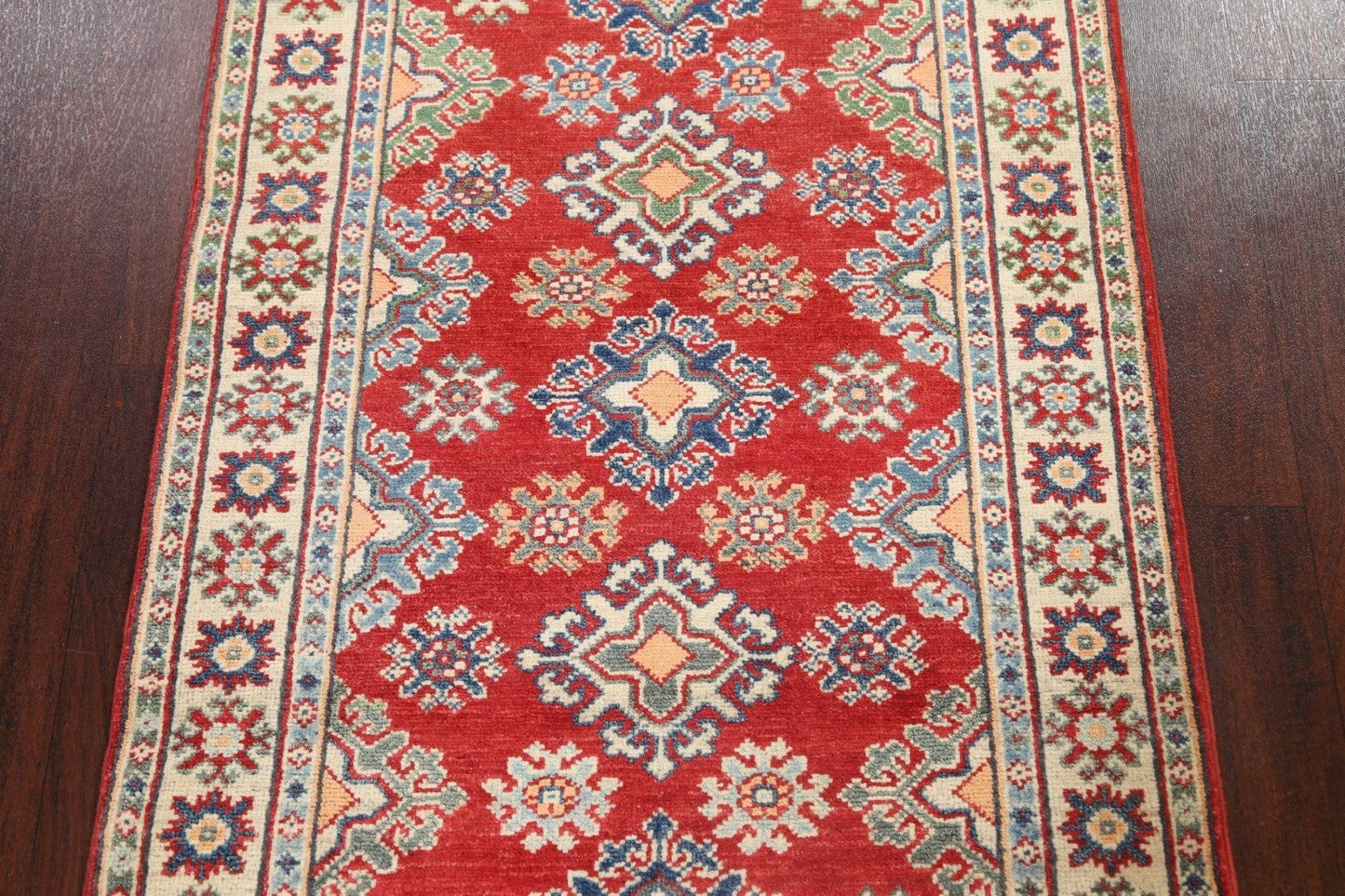 Geometric Kazak Oriental Area Rug 3x4