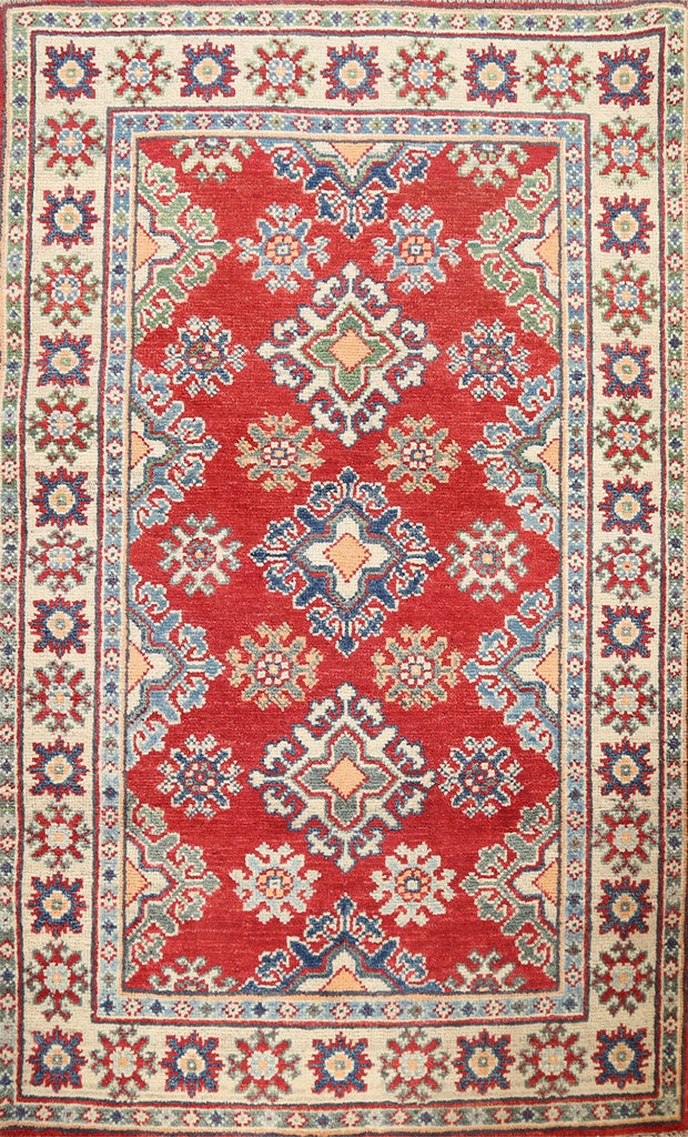 Geometric Kazak Oriental Area Rug 3x4