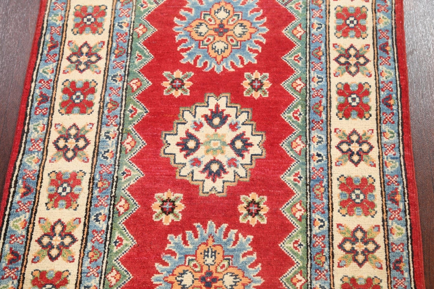 Geometric Kazak Oriental Area Rug 3x4