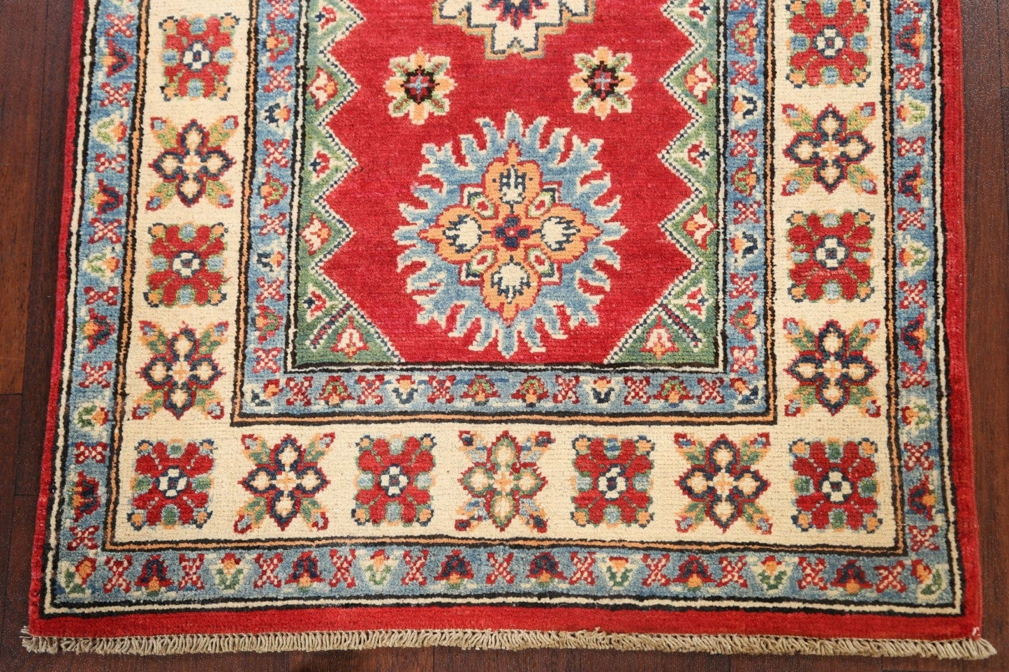 Geometric Kazak Oriental Area Rug 3x4