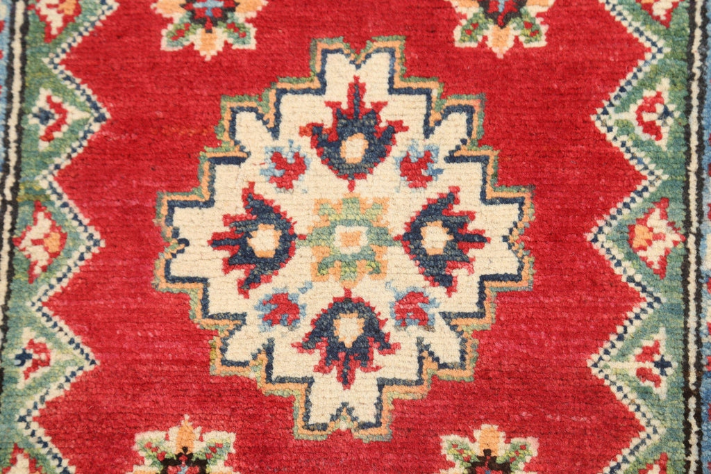 Geometric Kazak Oriental Area Rug 3x4