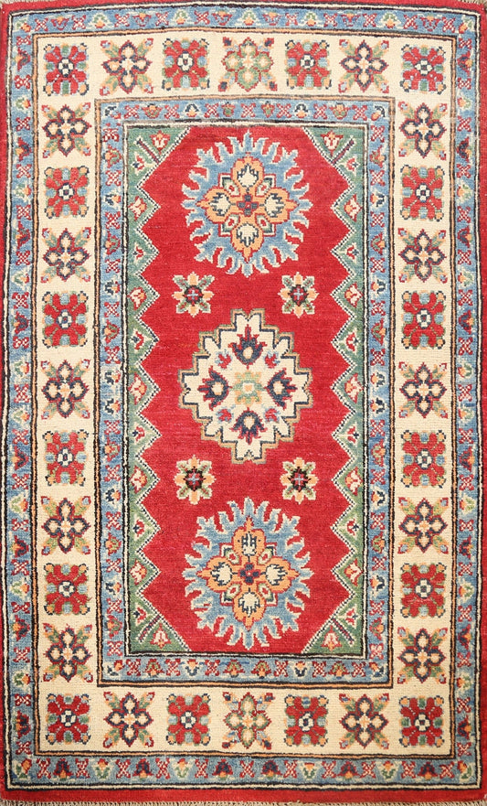 Geometric Kazak Oriental Area Rug 3x4