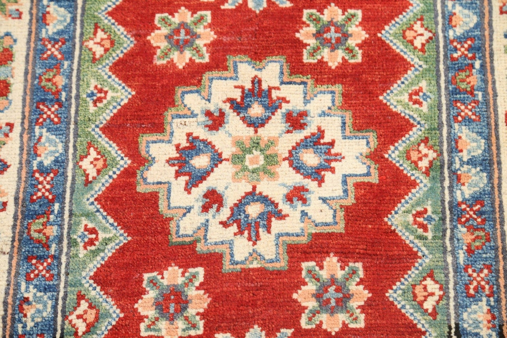 Geometric Kazak Oriental Area Rug 3x4