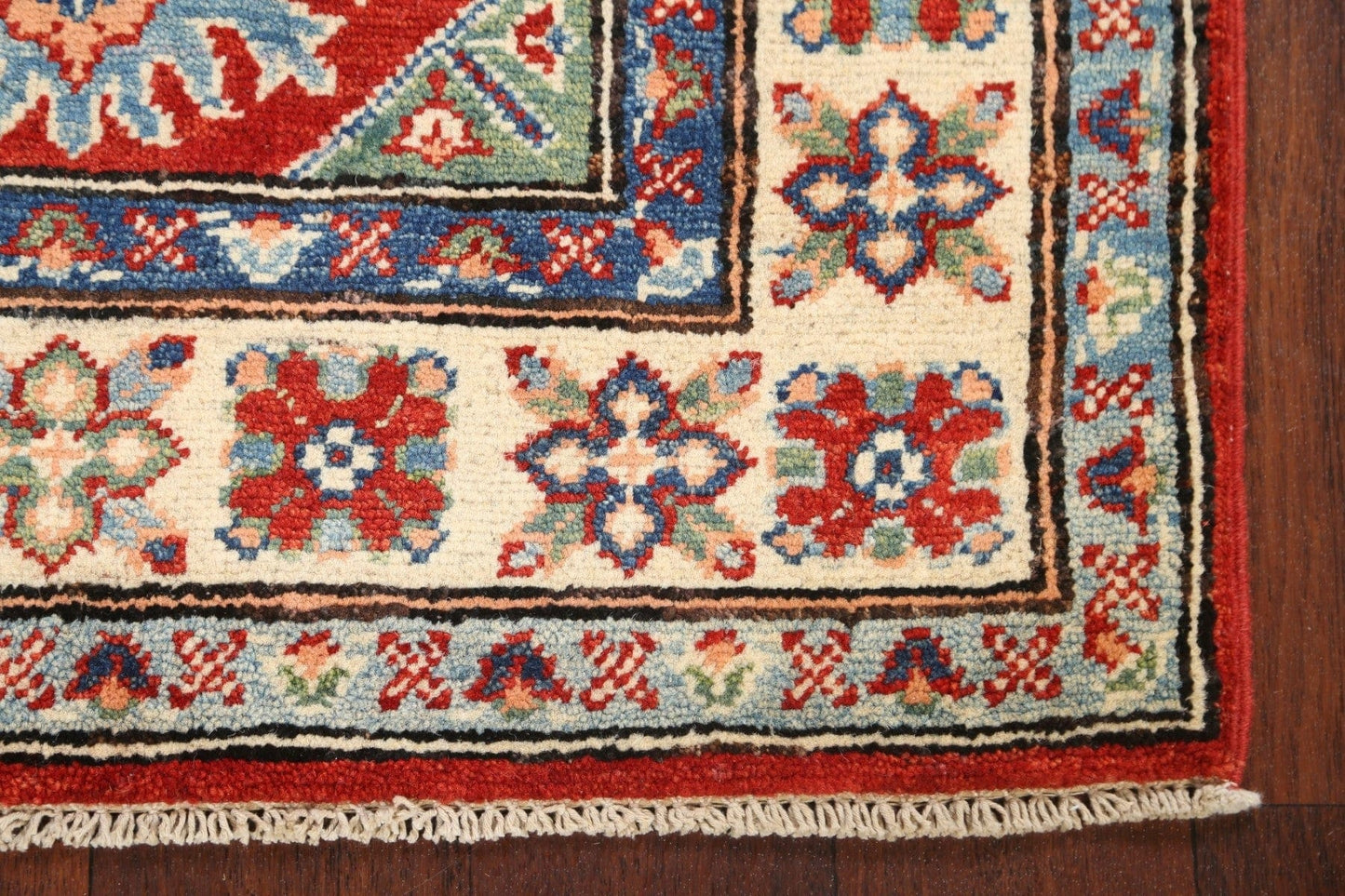 Geometric Kazak Oriental Area Rug 3x4