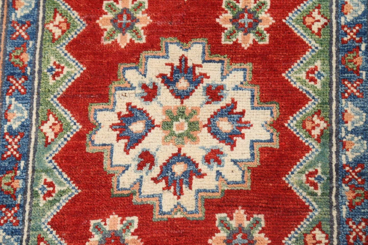 Geometric Kazak Oriental Area Rug 3x4