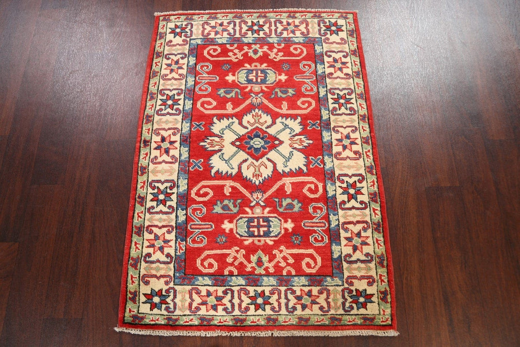 Geometric Kazak Oriental Area Rug 3x4