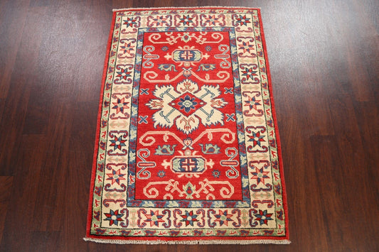 Geometric Kazak Oriental Area Rug 3x4