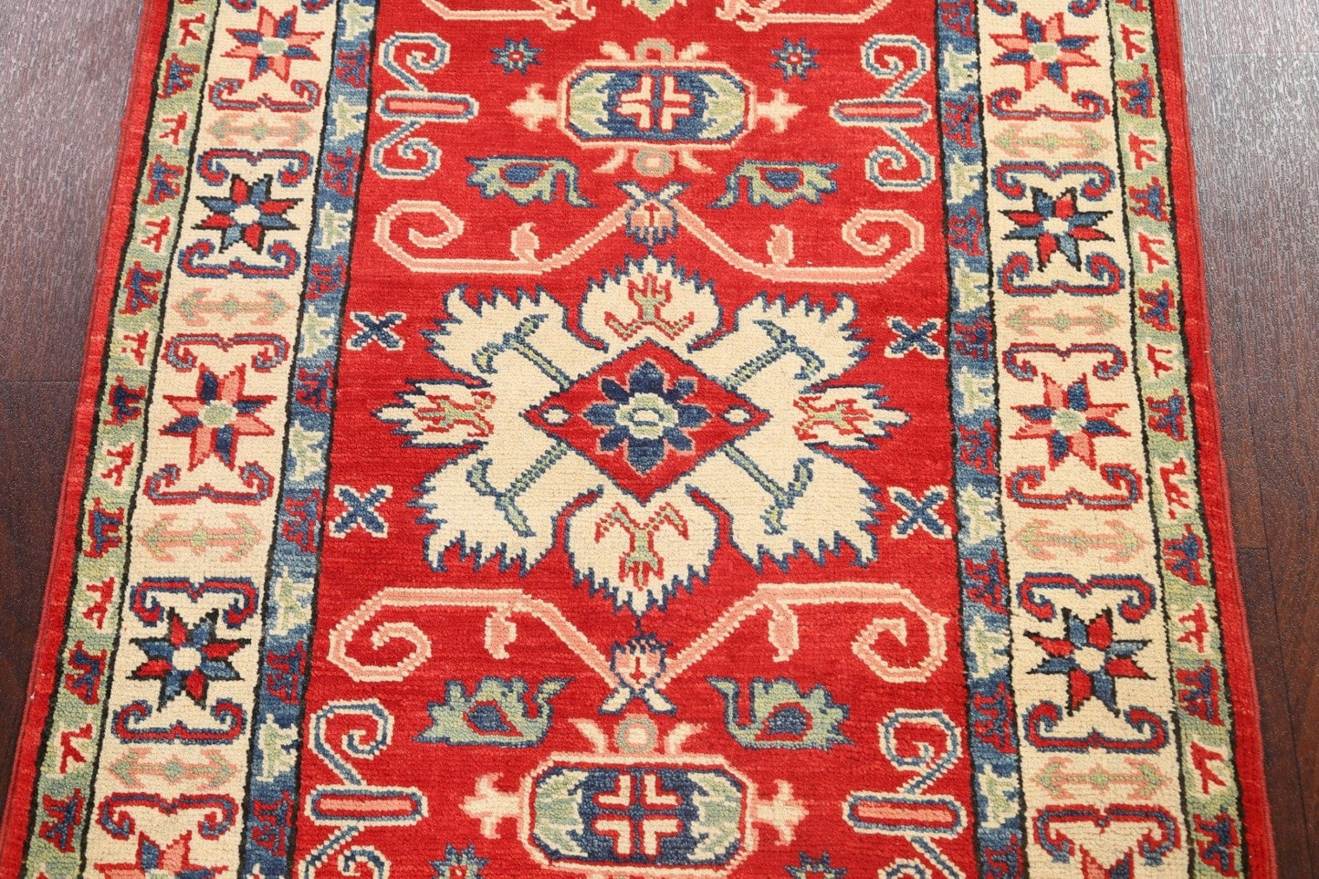 Geometric Kazak Oriental Area Rug 3x4