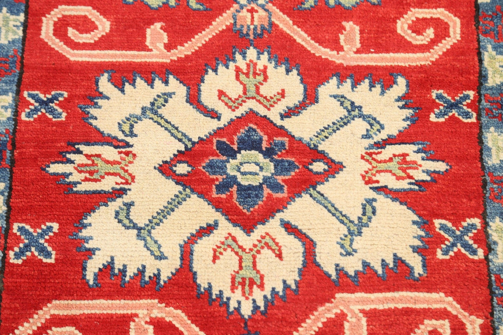 Geometric Kazak Oriental Area Rug 3x4