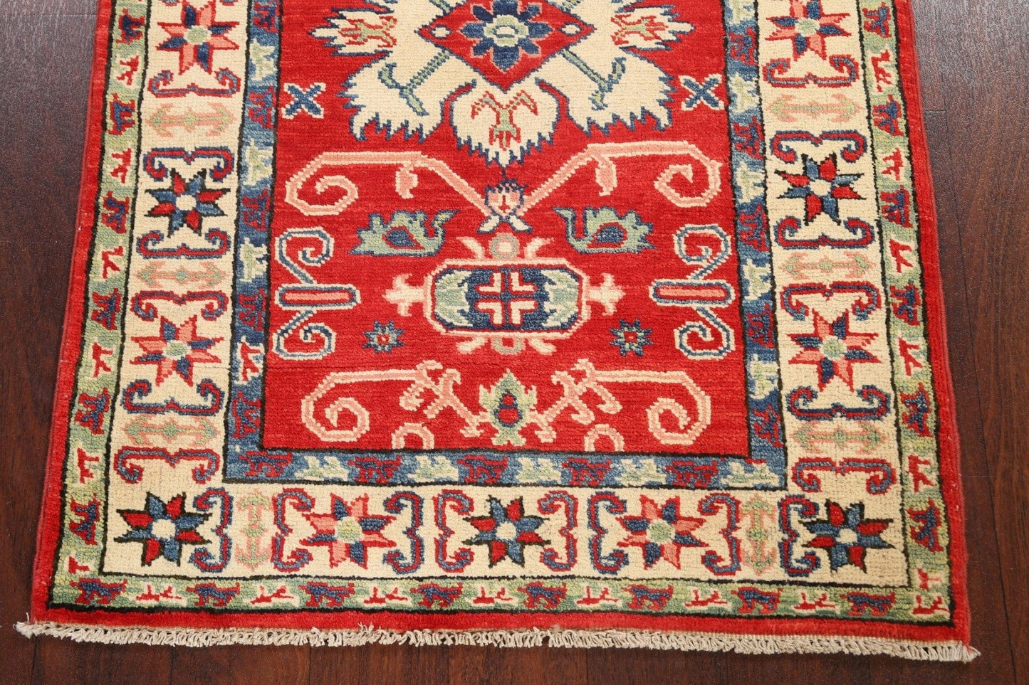 Geometric Kazak Oriental Area Rug 3x4