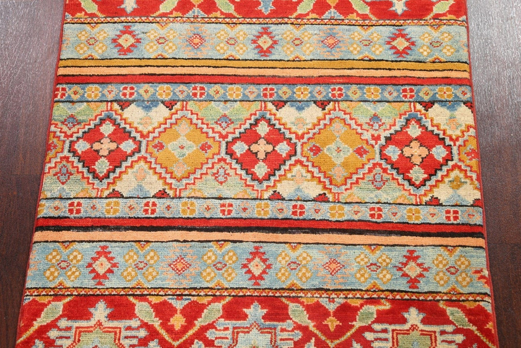 Geometric Kazak Oriental Area Rug 3x4