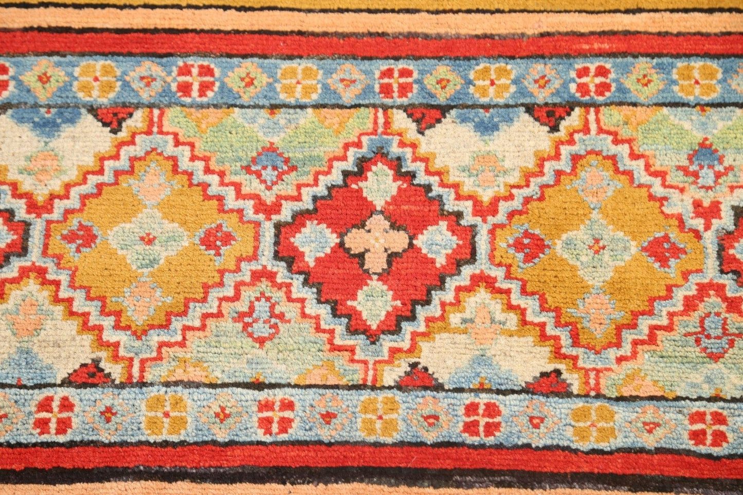 Geometric Kazak Oriental Area Rug 3x4