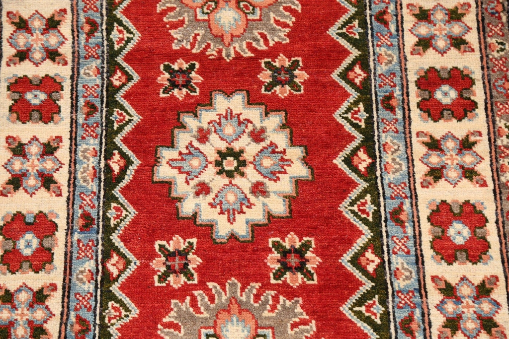 Geometric Kazak Oriental Area Rug 3x4