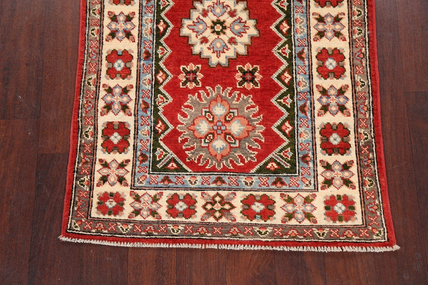 Geometric Kazak Oriental Area Rug 3x4