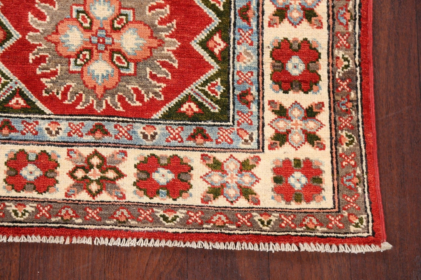 Geometric Kazak Oriental Area Rug 3x4