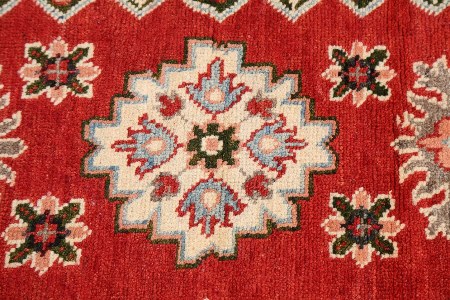 Geometric Kazak Oriental Area Rug 3x4