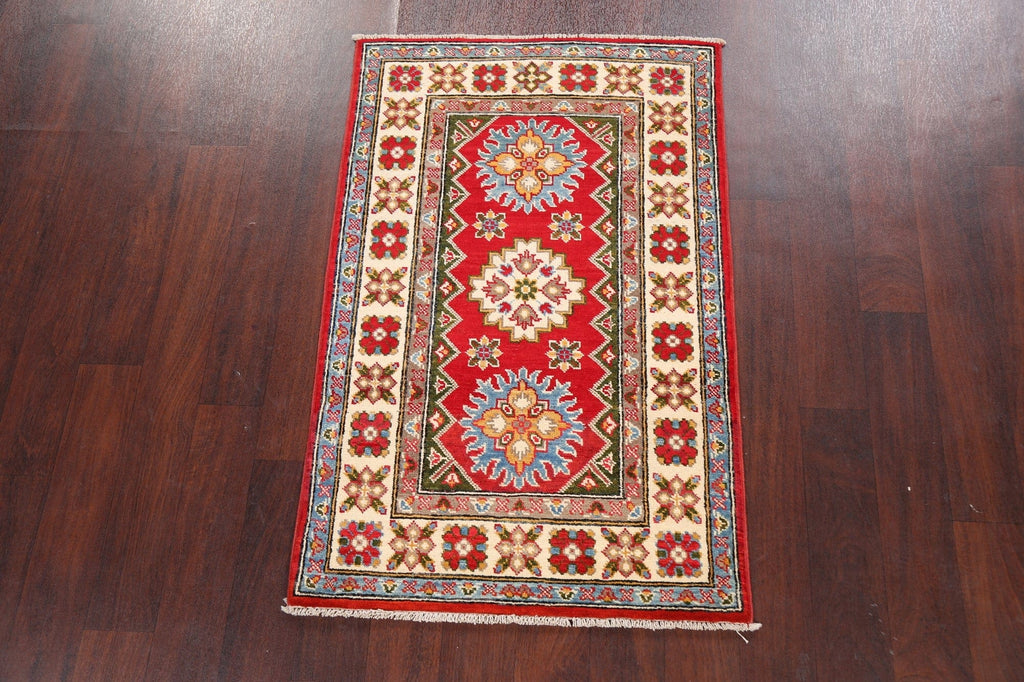 Geometric Kazak Oriental Area Rug 3x4