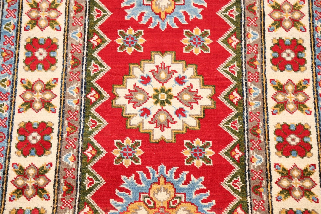 Geometric Kazak Oriental Area Rug 3x4