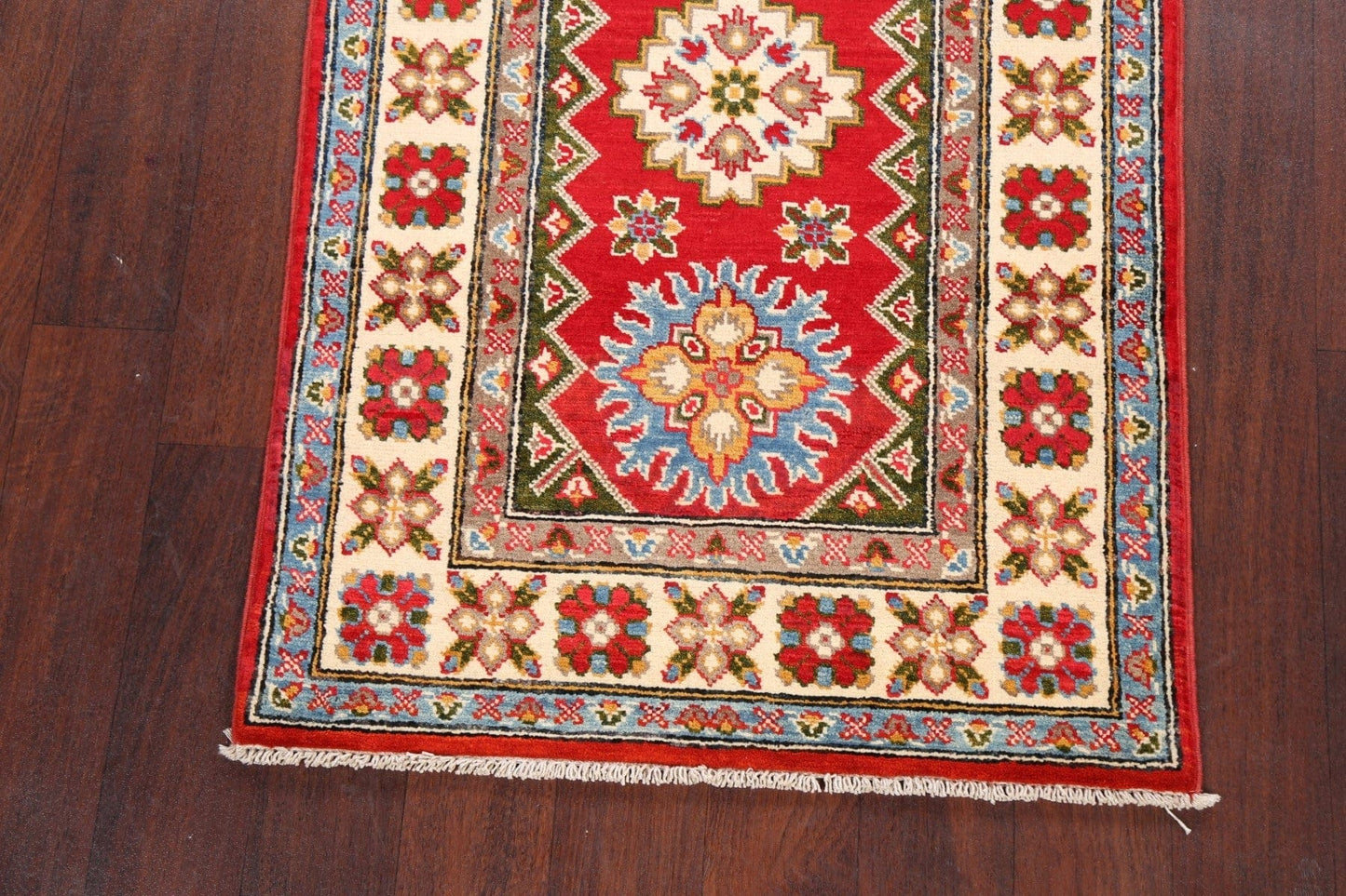 Geometric Kazak Oriental Area Rug 3x4