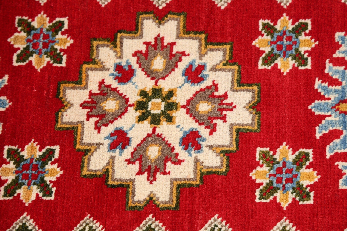 Geometric Kazak Oriental Area Rug 3x4