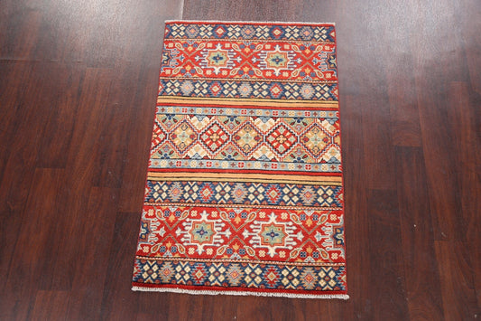 Geometric Kazak Oriental Area Rug 3x4