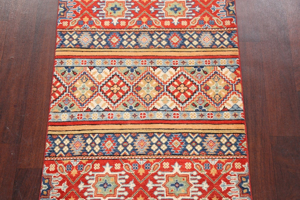 Geometric Kazak Oriental Area Rug 3x4