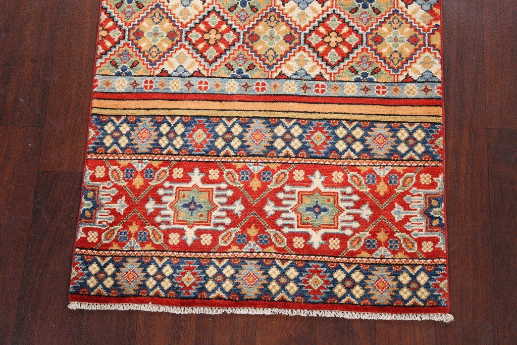 Geometric Kazak Oriental Area Rug 3x4