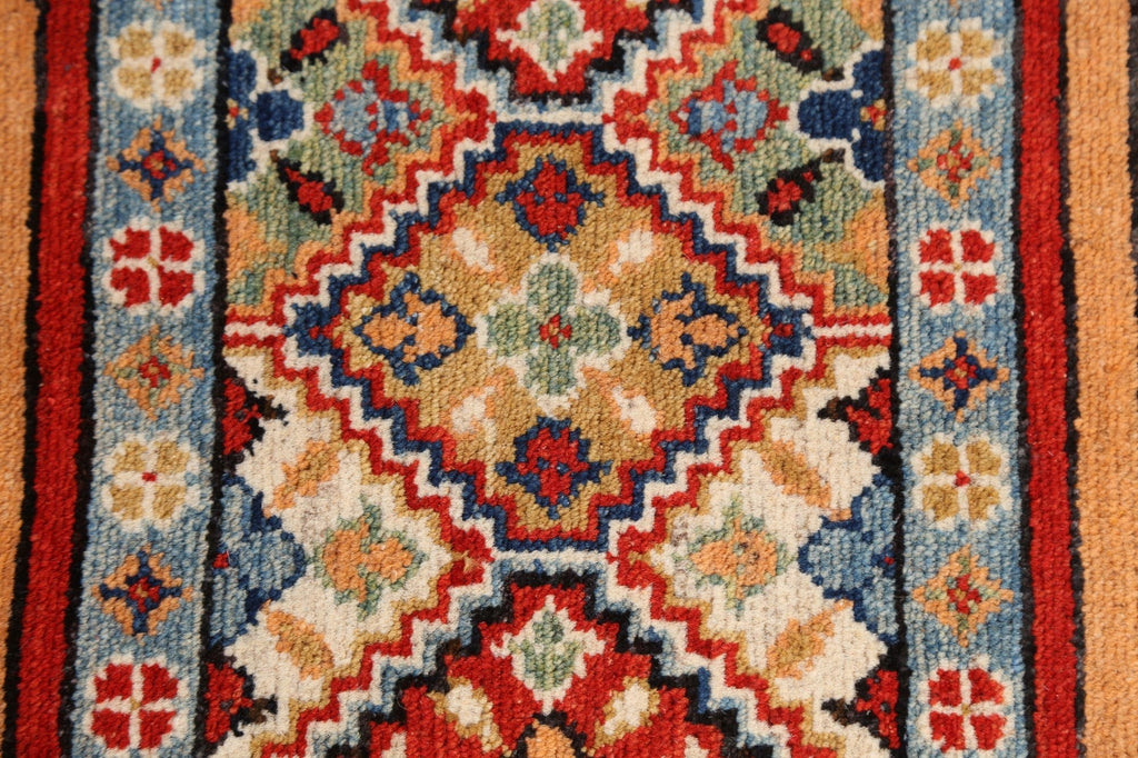 Geometric Kazak Oriental Area Rug 3x4