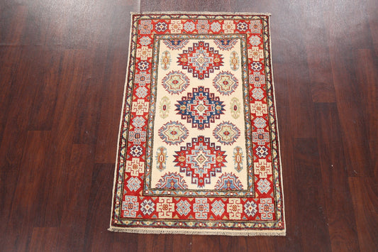 Geometric Kazak Oriental Area Rug 3x4