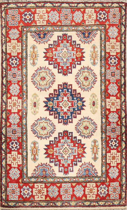 Geometric Kazak Oriental Area Rug 3x4