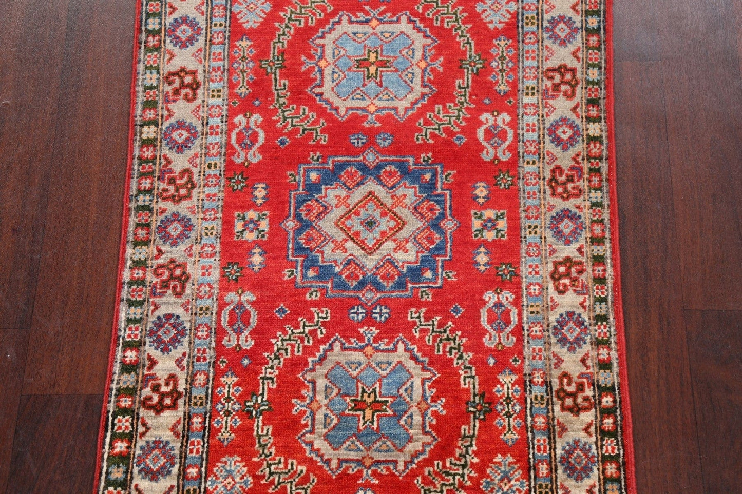 Geometric Kazak Oriental Area Rug 3x4