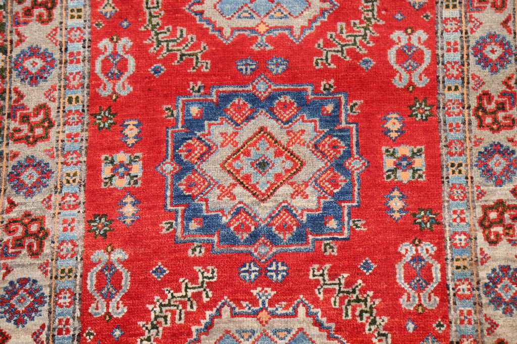 Geometric Kazak Oriental Area Rug 3x4