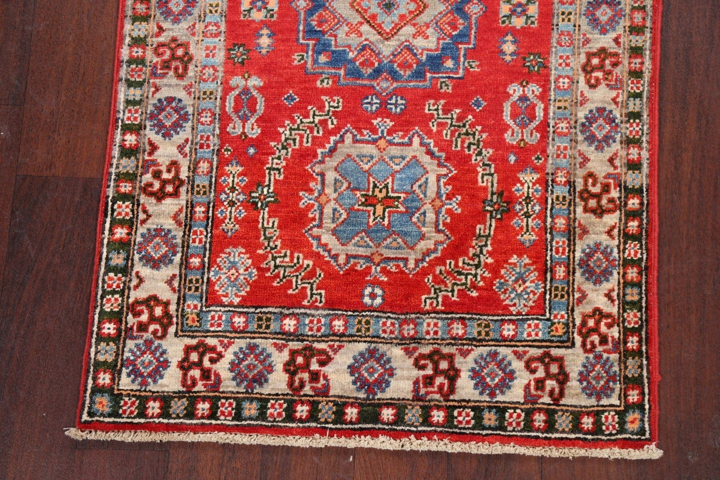 Geometric Kazak Oriental Area Rug 3x4