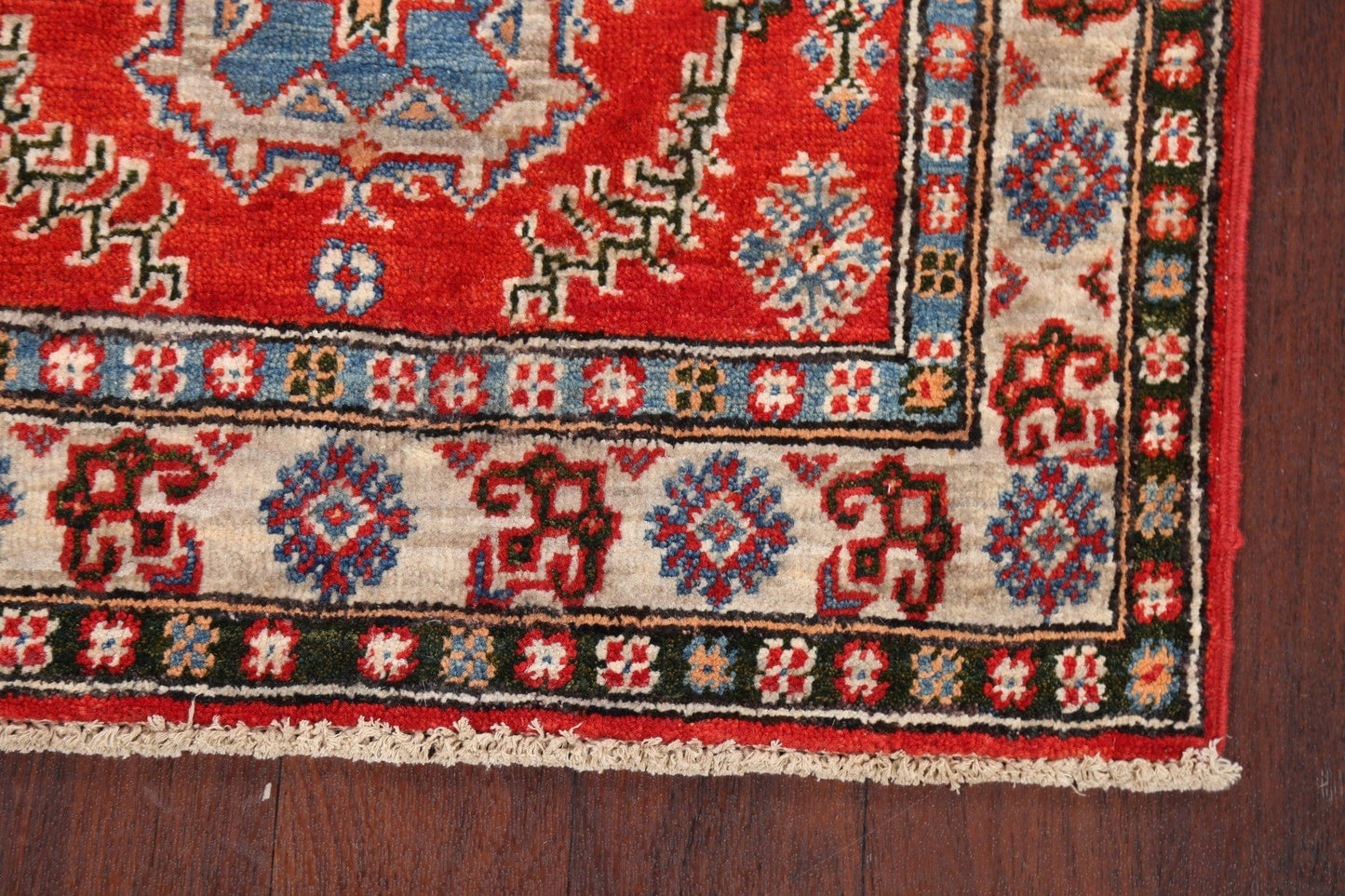 Geometric Kazak Oriental Area Rug 3x4