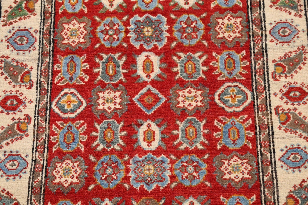 Geometric Kazak Oriental Area Rug 3x4