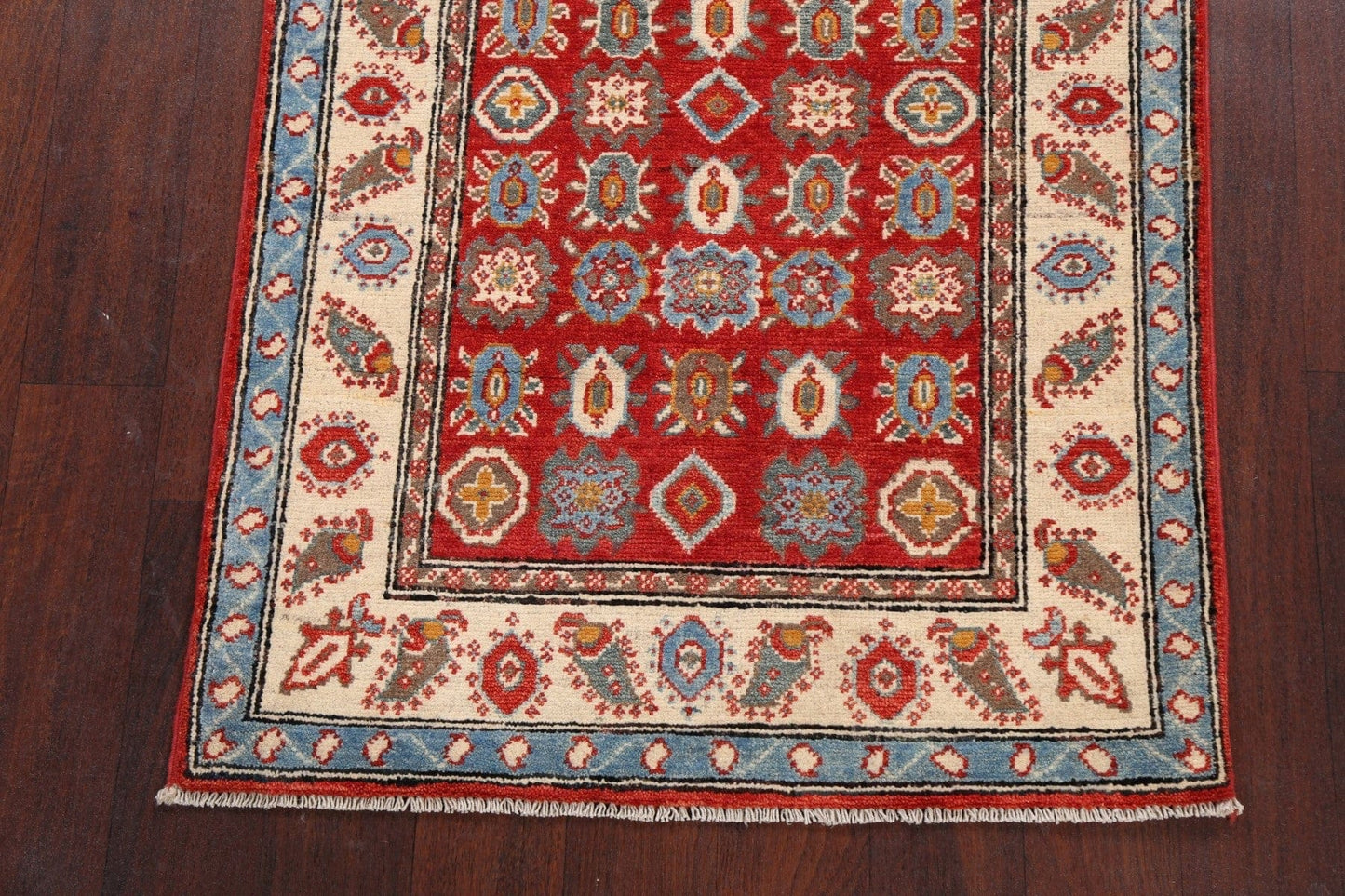 Geometric Kazak Oriental Area Rug 3x4