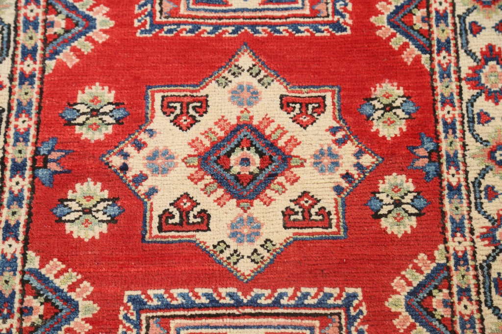 Geometric Kazak Oriental Area Rug 3x4