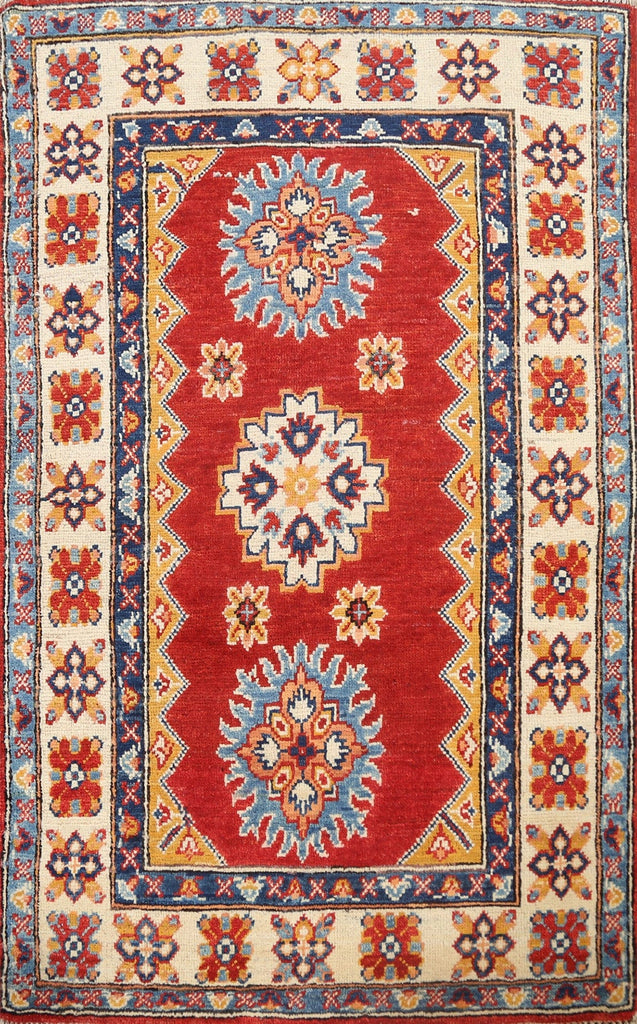 Geometric Kazak Oriental Area Rug 3x4