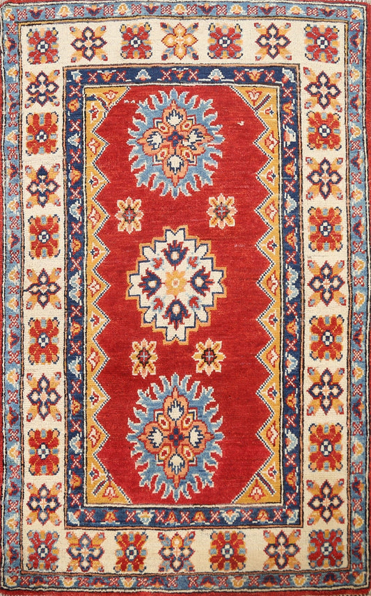 Geometric Kazak Oriental Area Rug 3x4