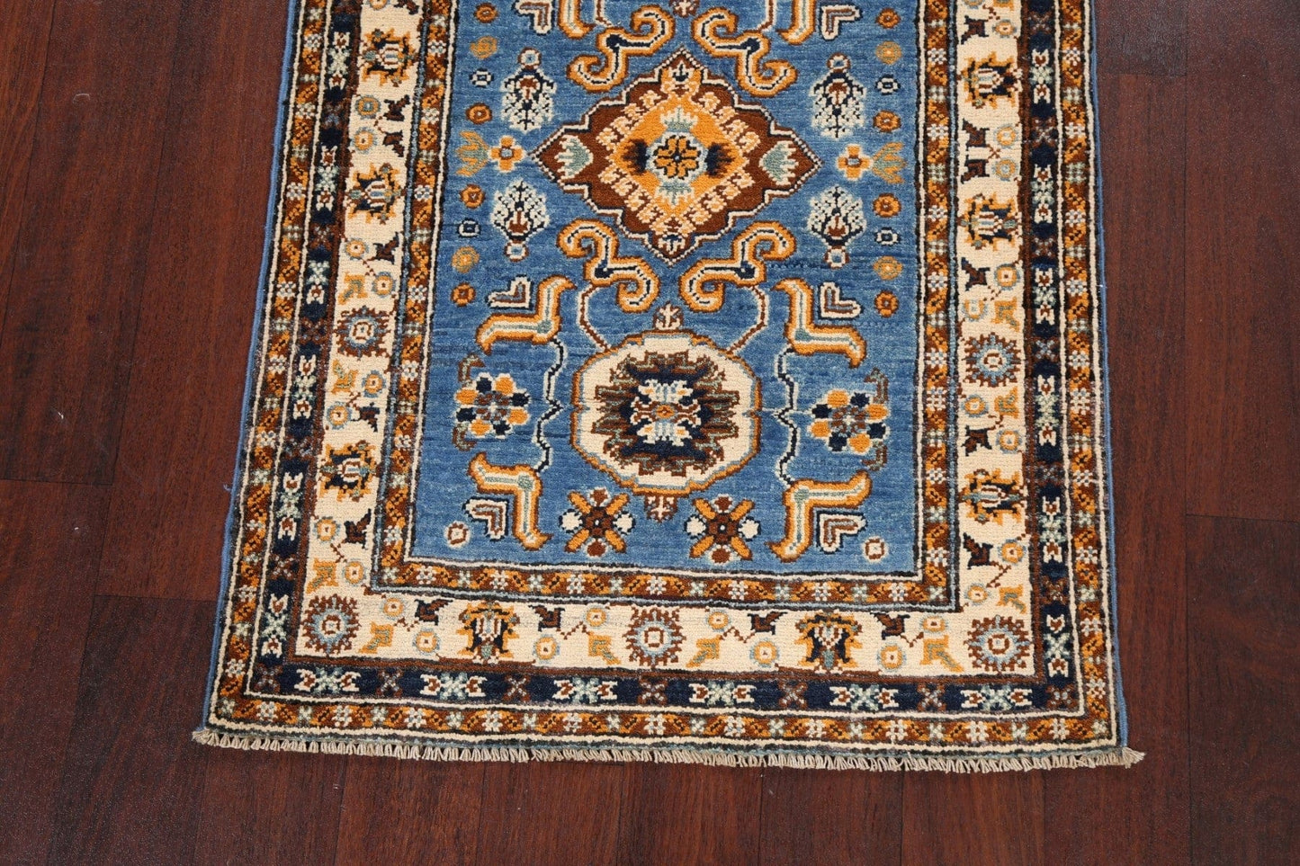 Geometric Kazak Oriental Area Rug 3x4