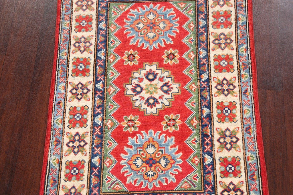 Geometric Red Kazak Oriental Area Rug 3x4