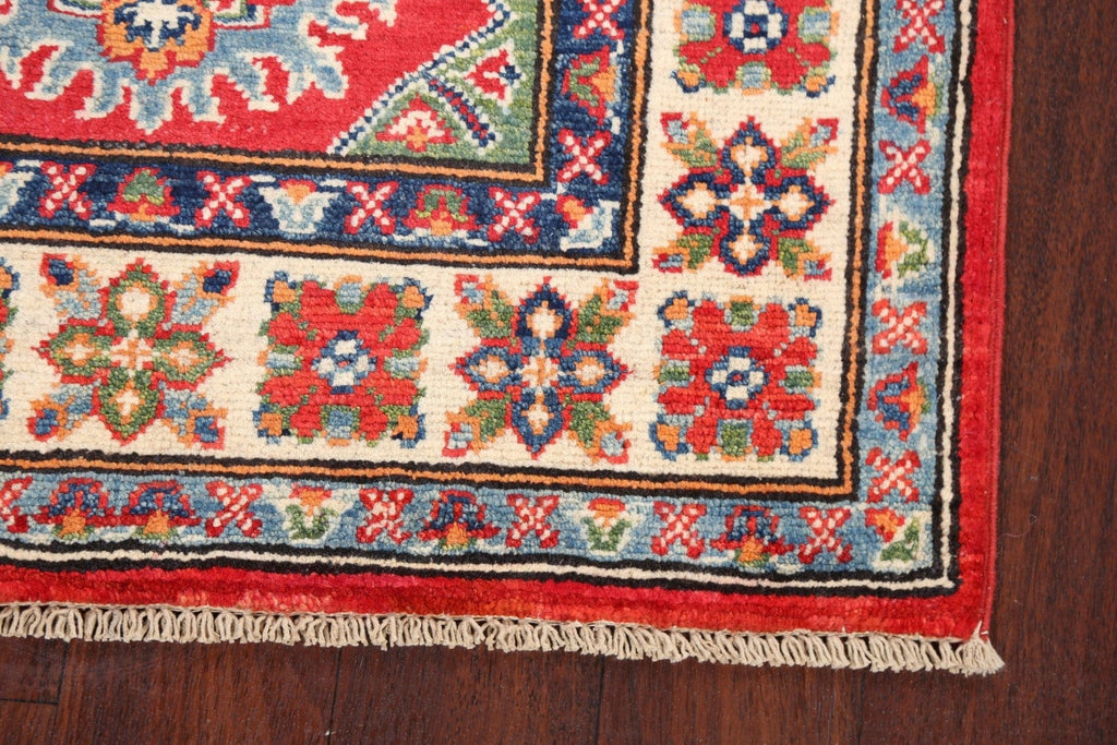 Geometric Red Kazak Oriental Area Rug 3x4