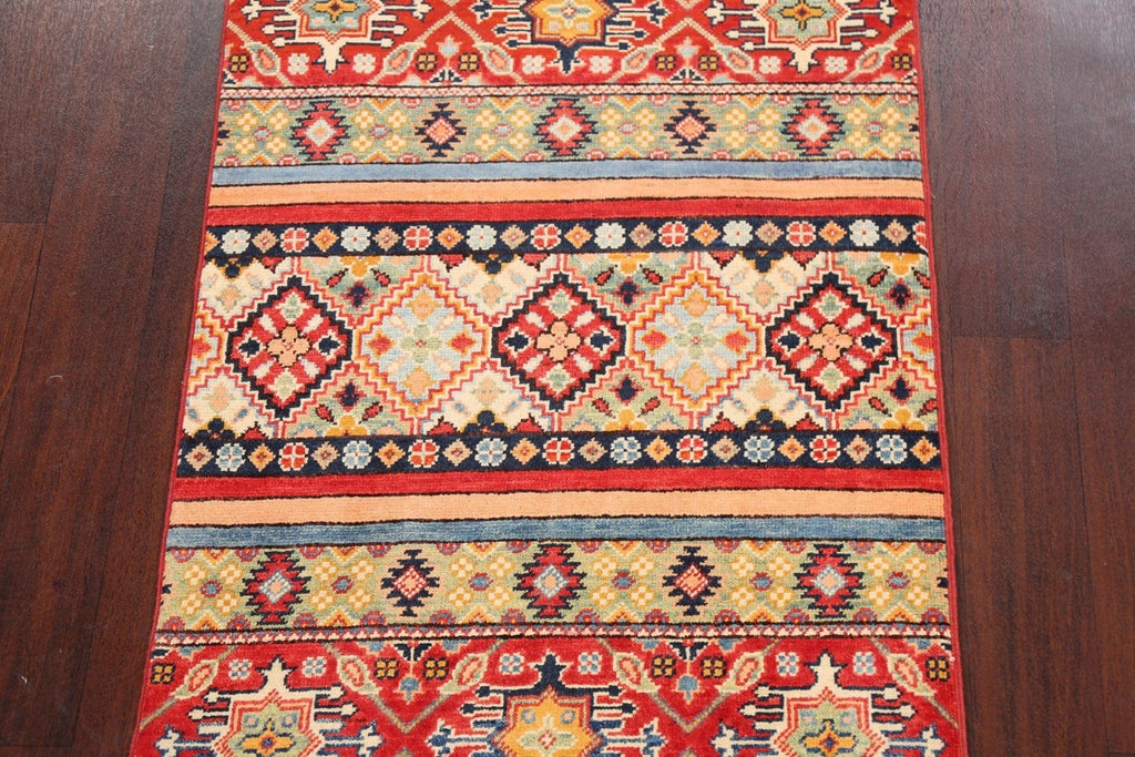 Tribal Geometric Kazak Oriental Area Rug 3x4