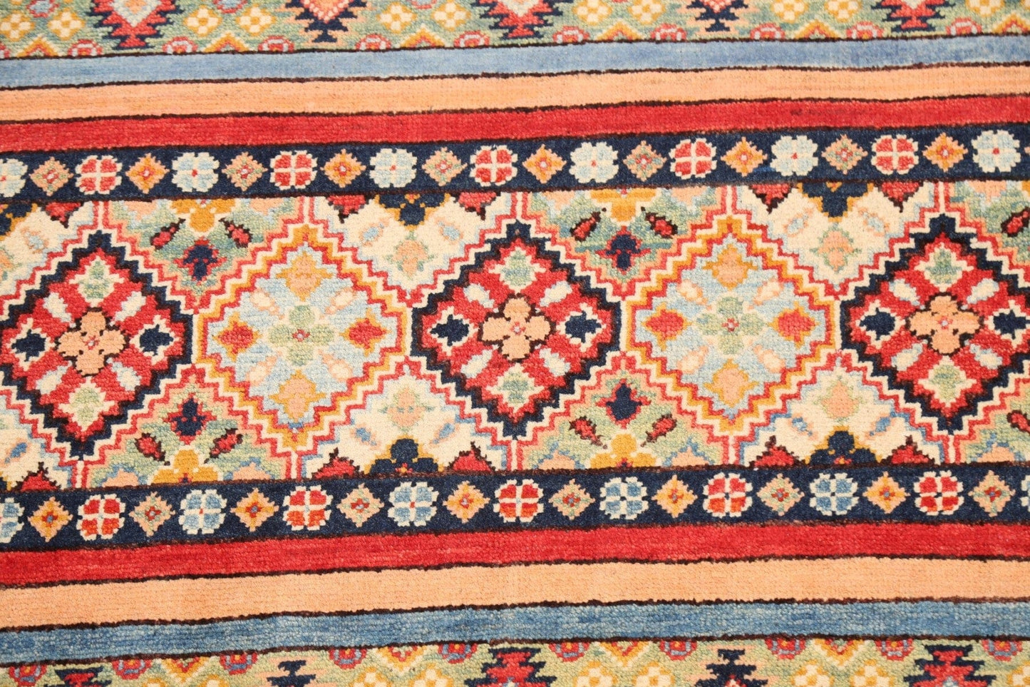 Tribal Geometric Kazak Oriental Area Rug 3x4