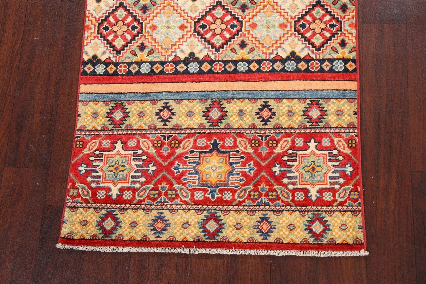 Tribal Geometric Kazak Oriental Area Rug 3x4