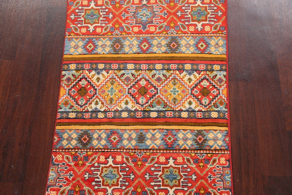 Tribal Geometric Kazak Oriental Area Rug 3x4