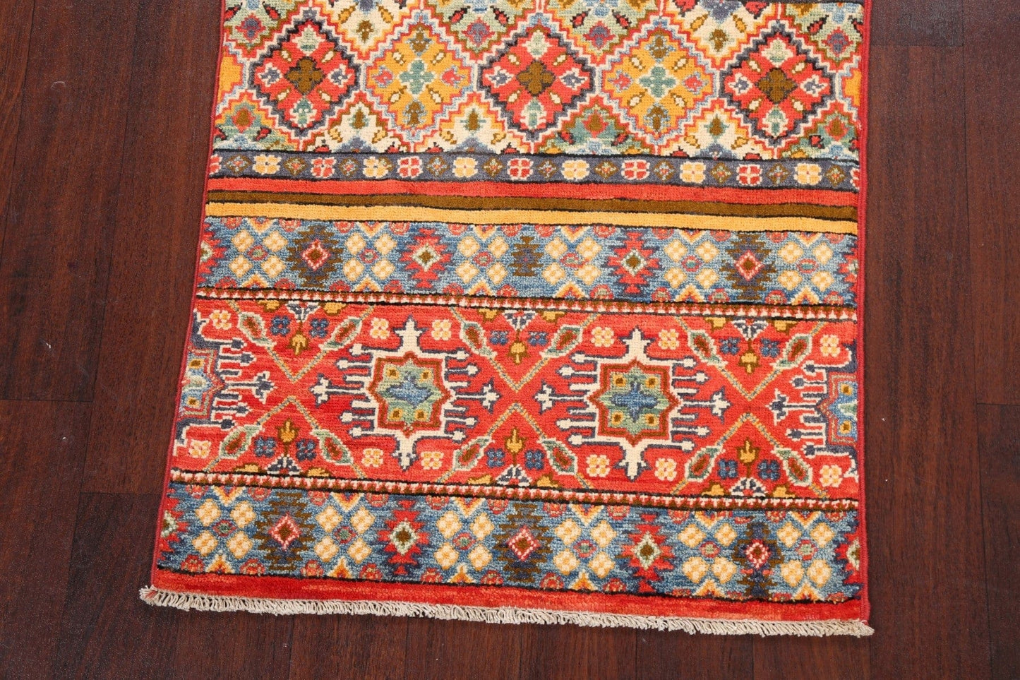 Tribal Geometric Kazak Oriental Area Rug 3x4